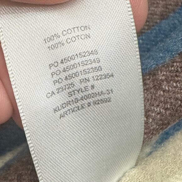 Aritzia Denim Forum Corduroy Collar Jean Jacket Oversized XS Blue Brown - Picture 7 of 9